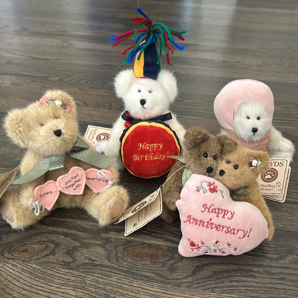 Lot of 4 Boyd’s Bear Celebrations: Birthday, Anniversary, Sister, Sweet /Thank U